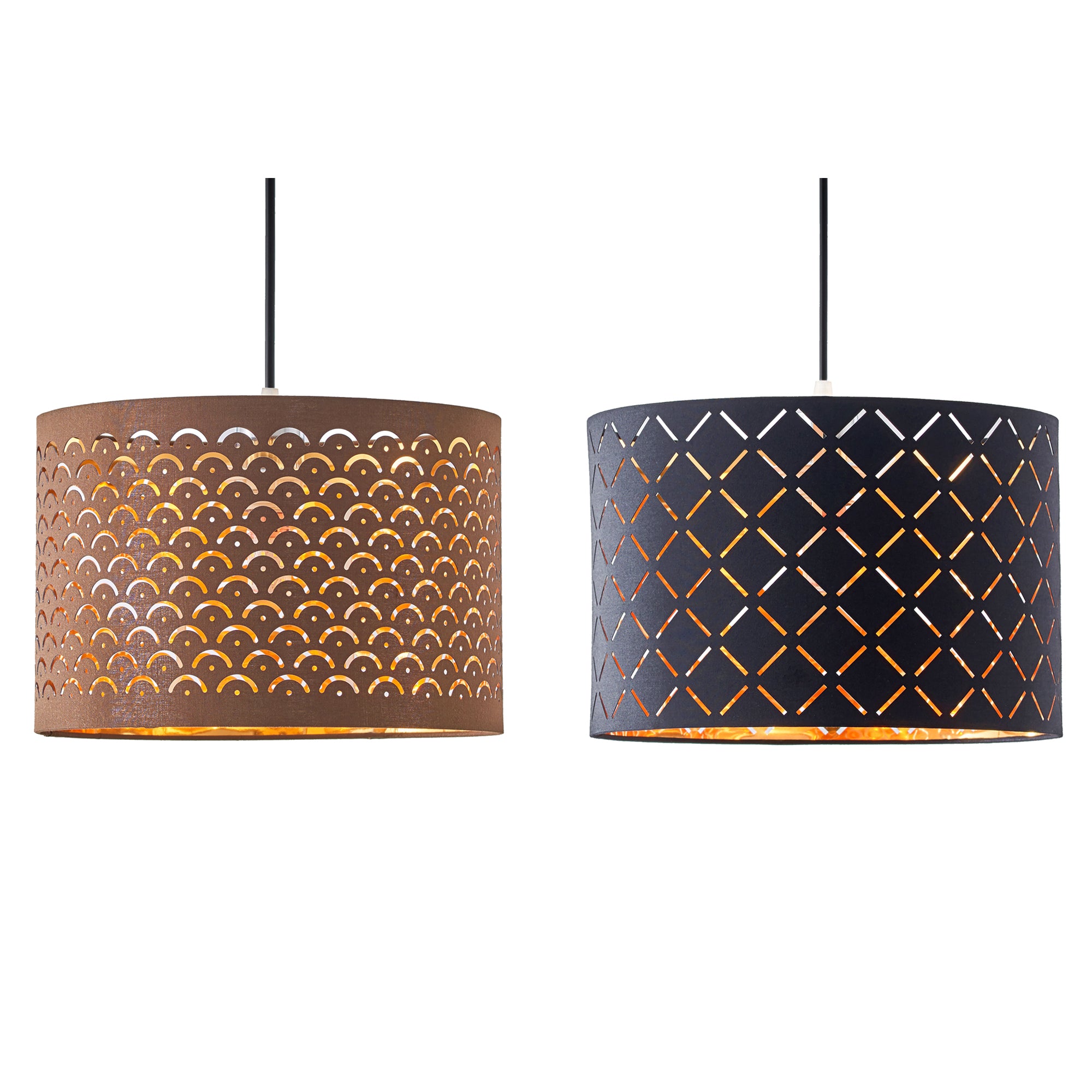 Decorative Argyle Pattern Drum Shade