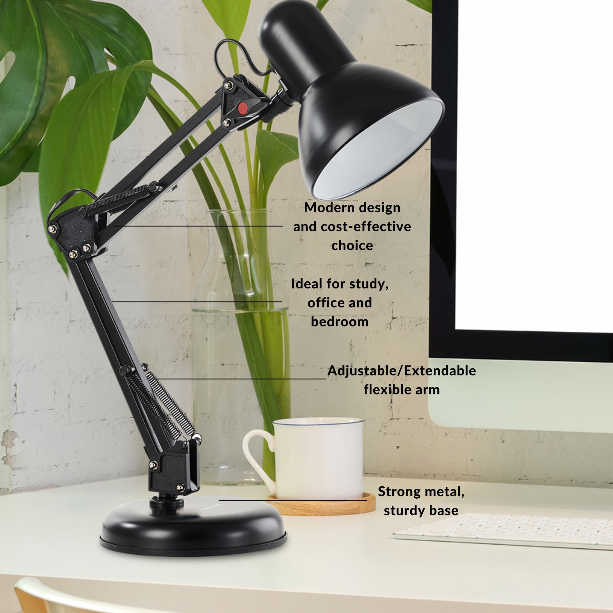 Metal Swing Arm Desk Lamp