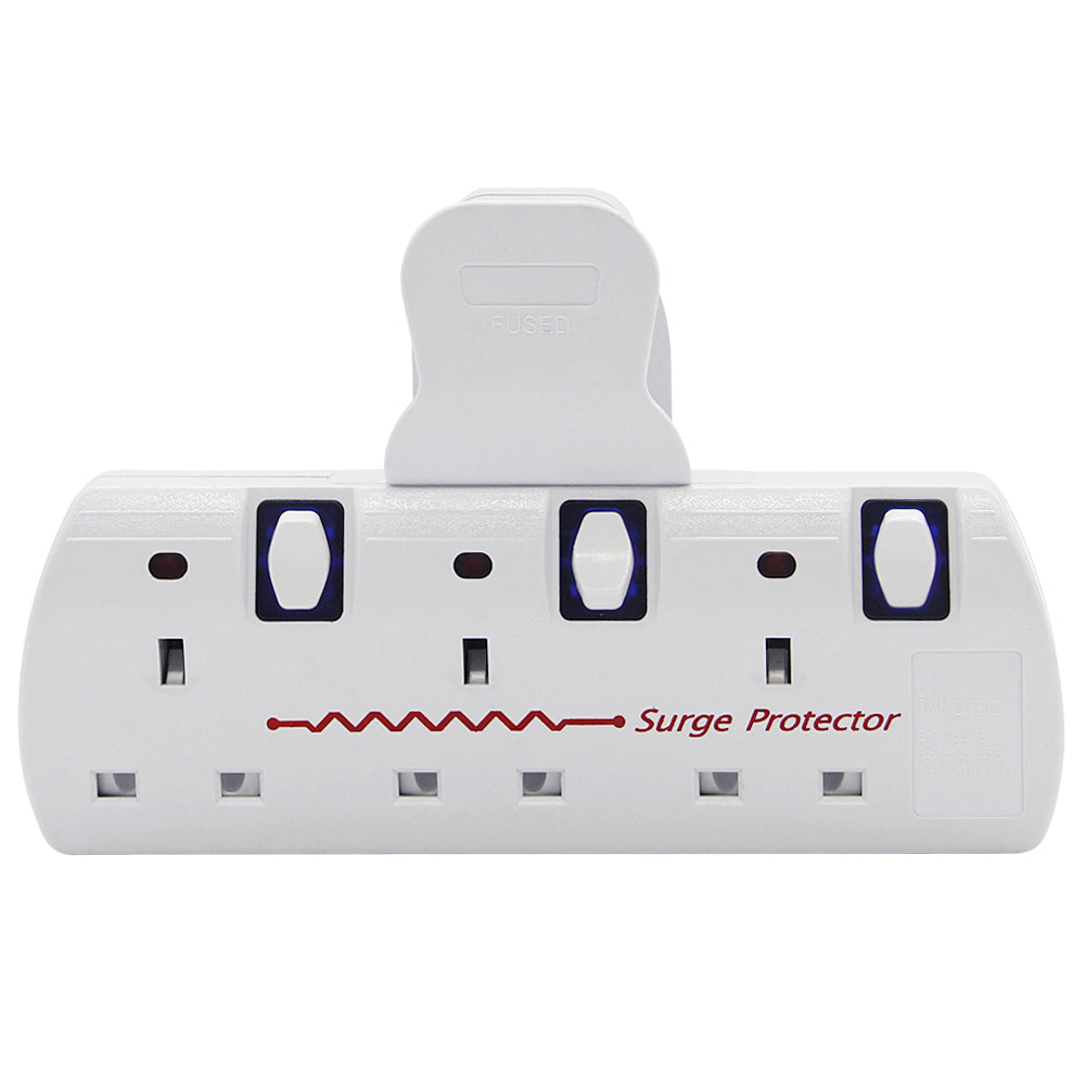 3 Way Wall Plug Extension with Surge Protection