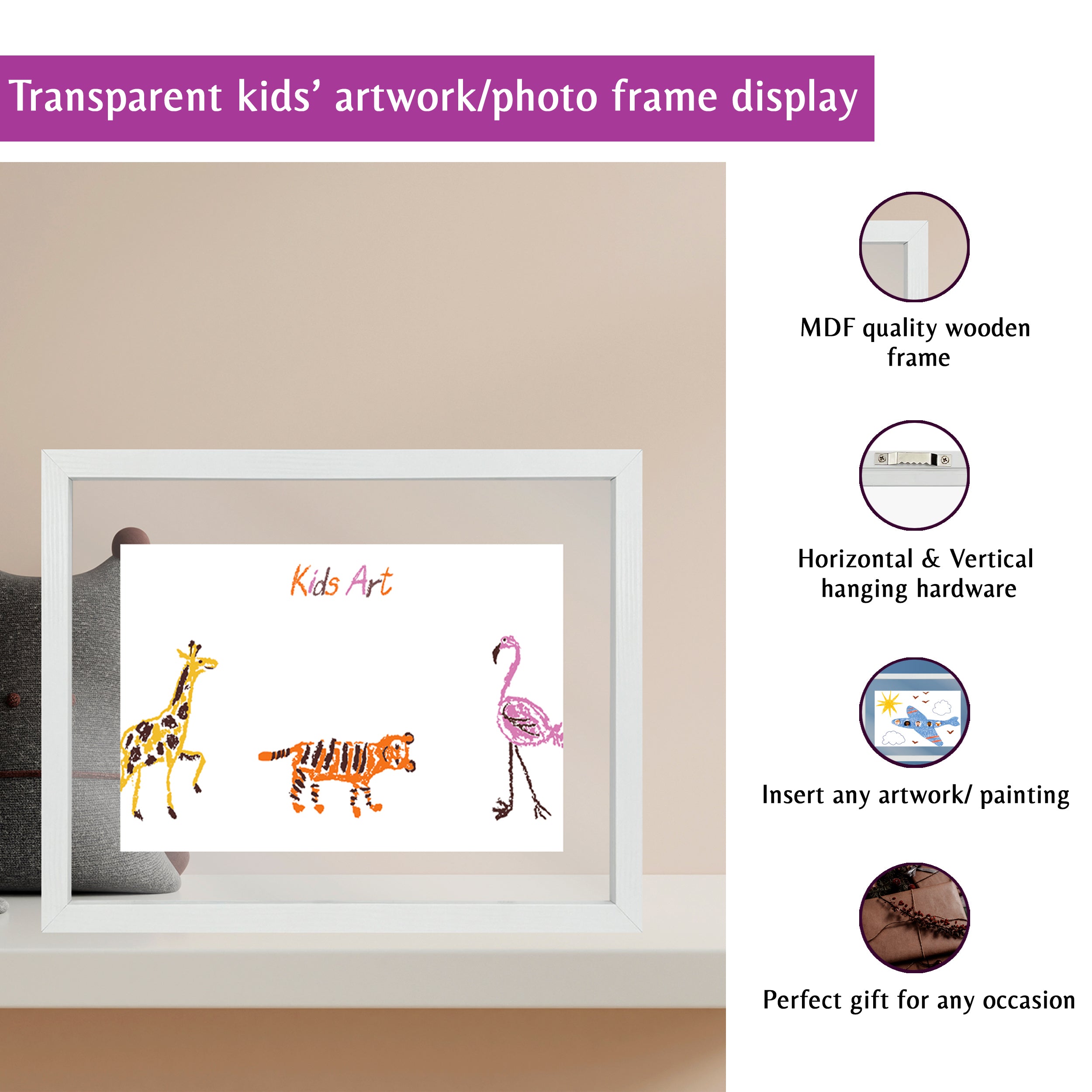 Transparent Children's Artwork and Photo Frame