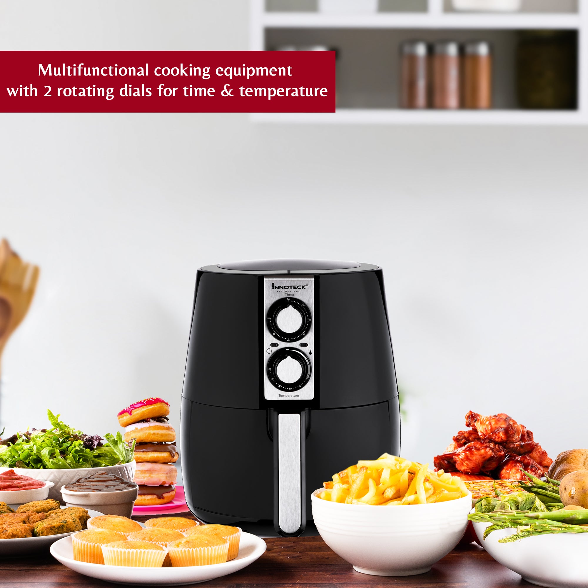 4L Manual Air Fryer with Non-Stick Basket - Healthy Cooking Made Easy