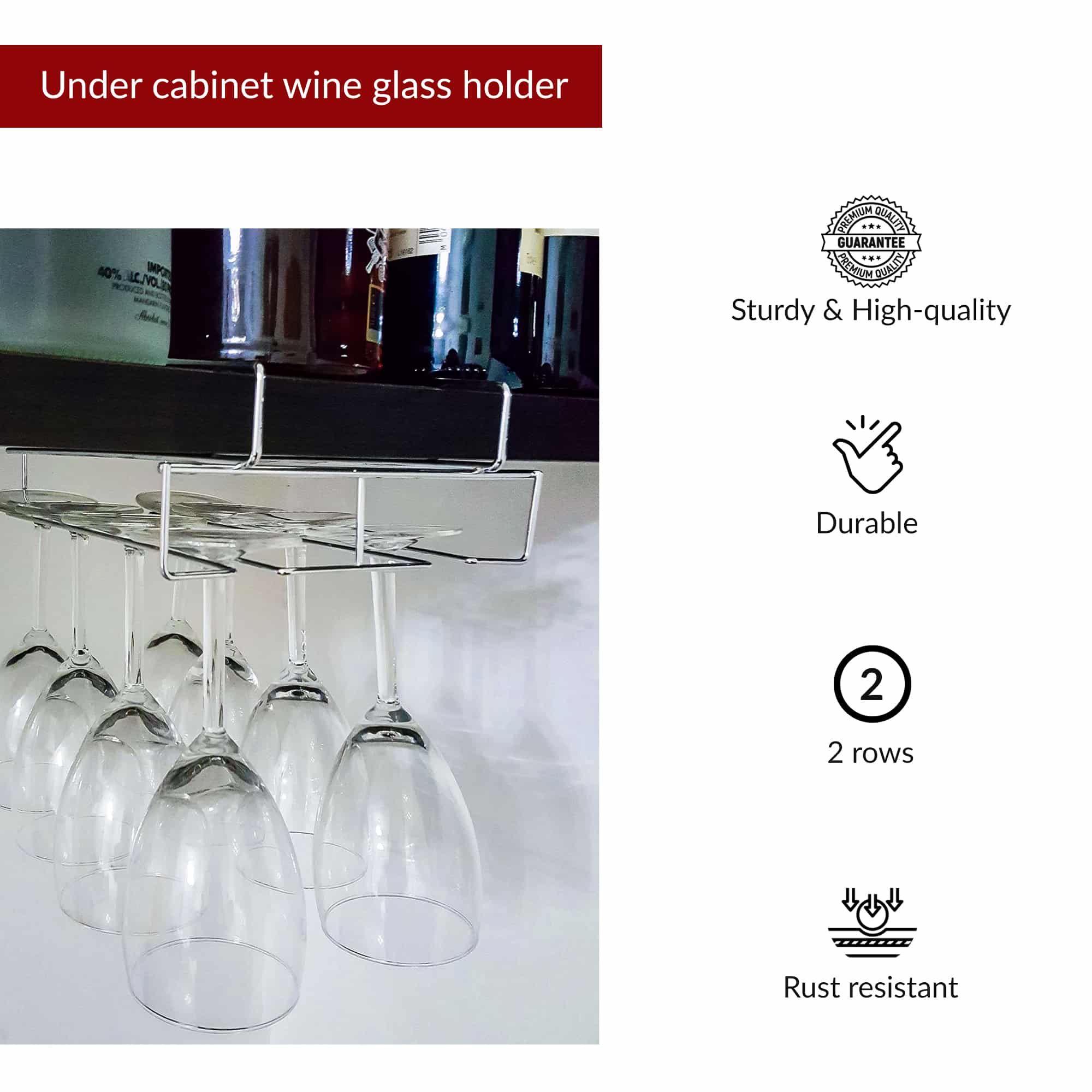 Under Cabinet Wine Glass Holder