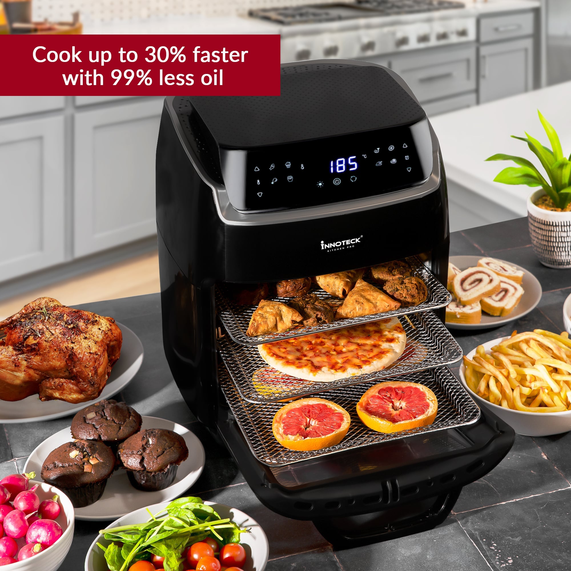 12L Digital Air Fryer Oven with Rotisserie and Dehydrator