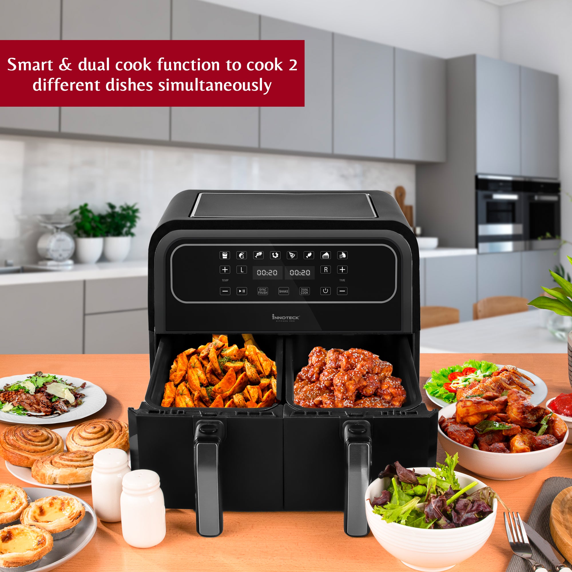 8L Dual Basket Air Fryer with Sync and Dual Cook