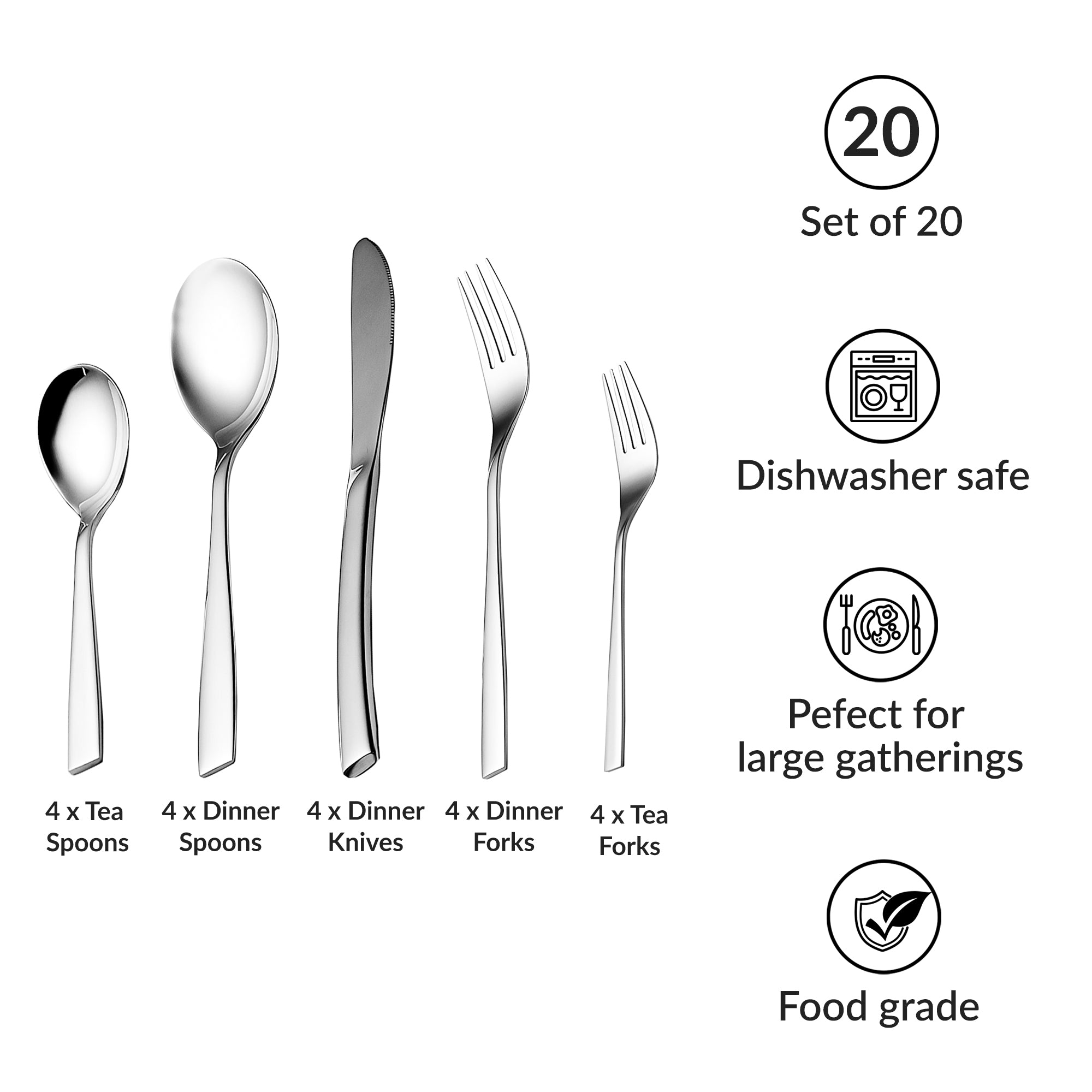 20 Pc Stainless Steel Cutlery Set