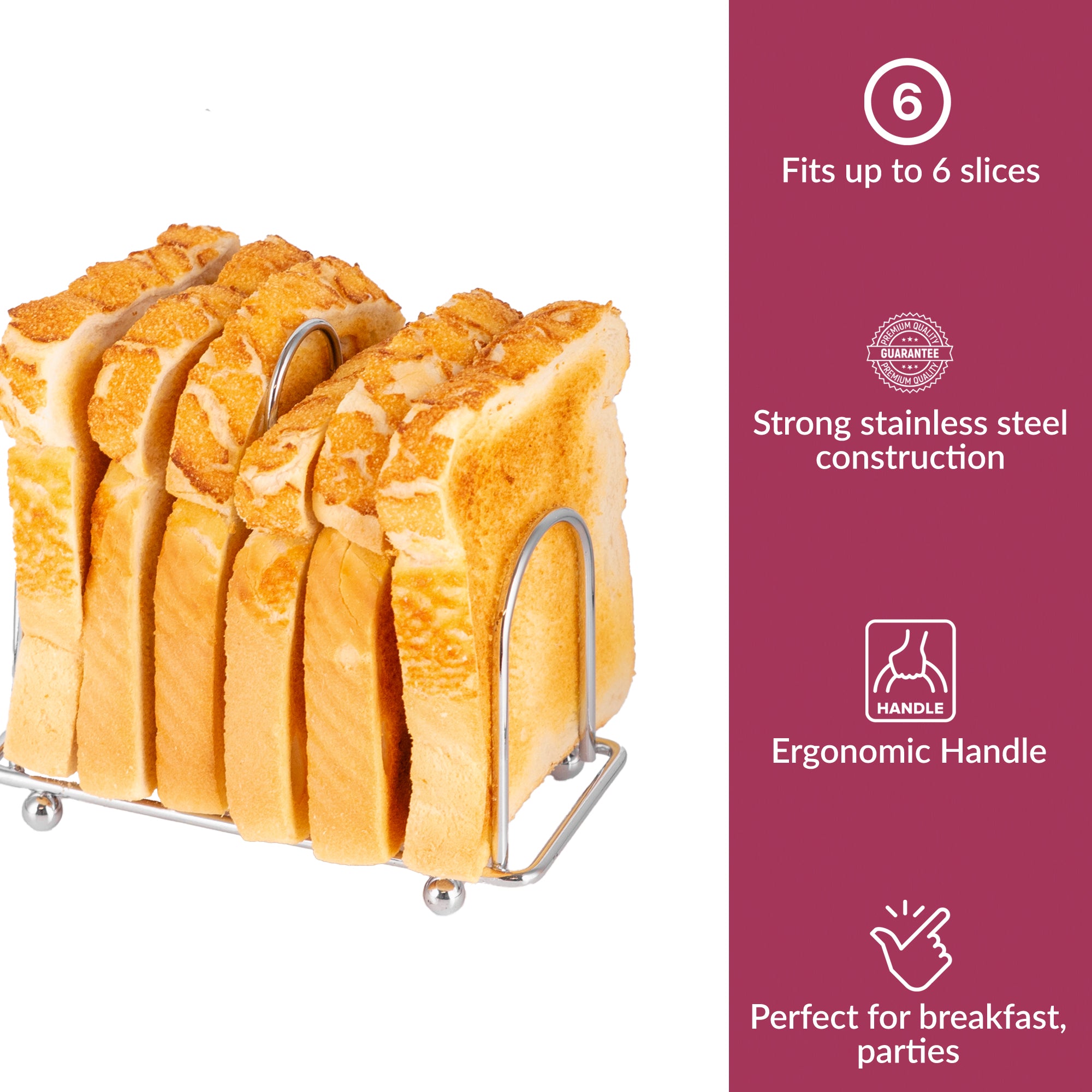 6 Slice Chrome Bread Toast Rack