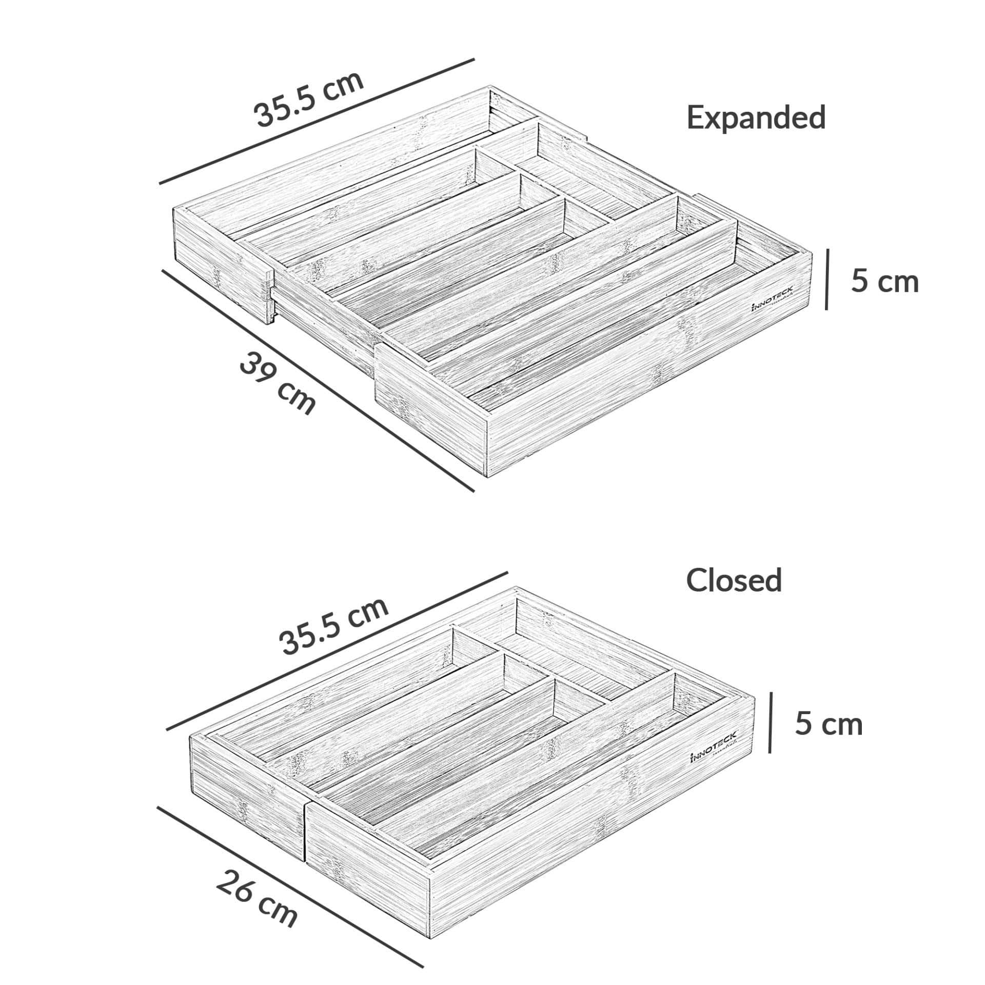 Bamboo Expandable Cutlery Tray