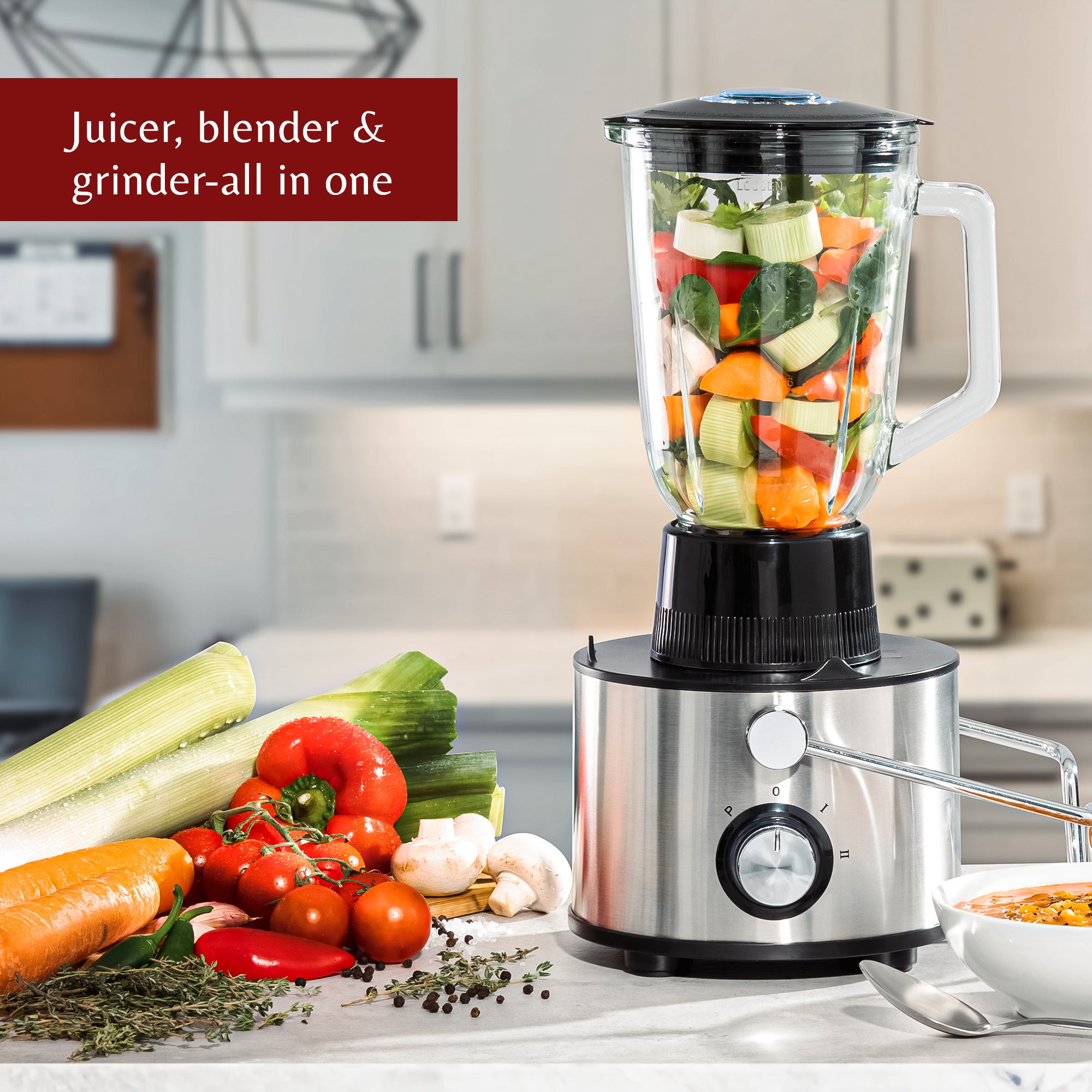 3-in-1 Juicer, Blender and Grinder Set