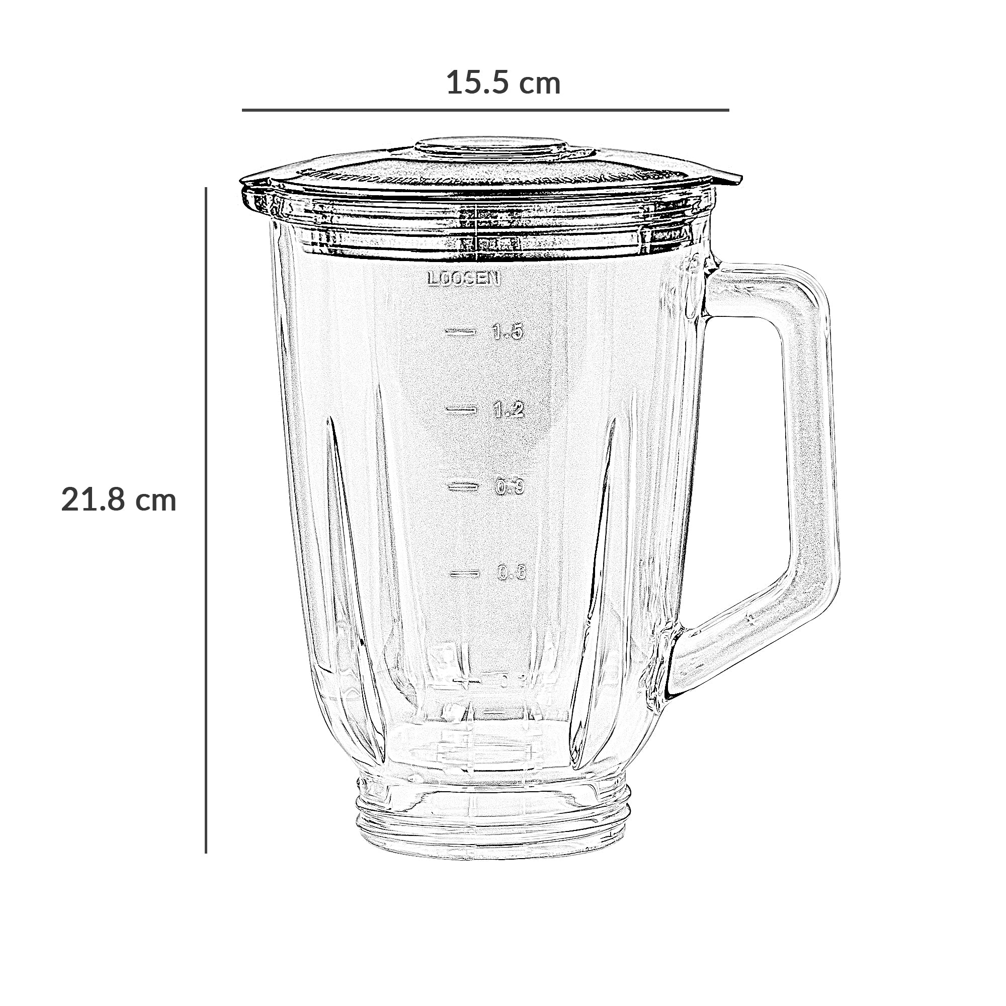 Glass Jug for Innoteck 3-in-1 Juicer and Blender Set