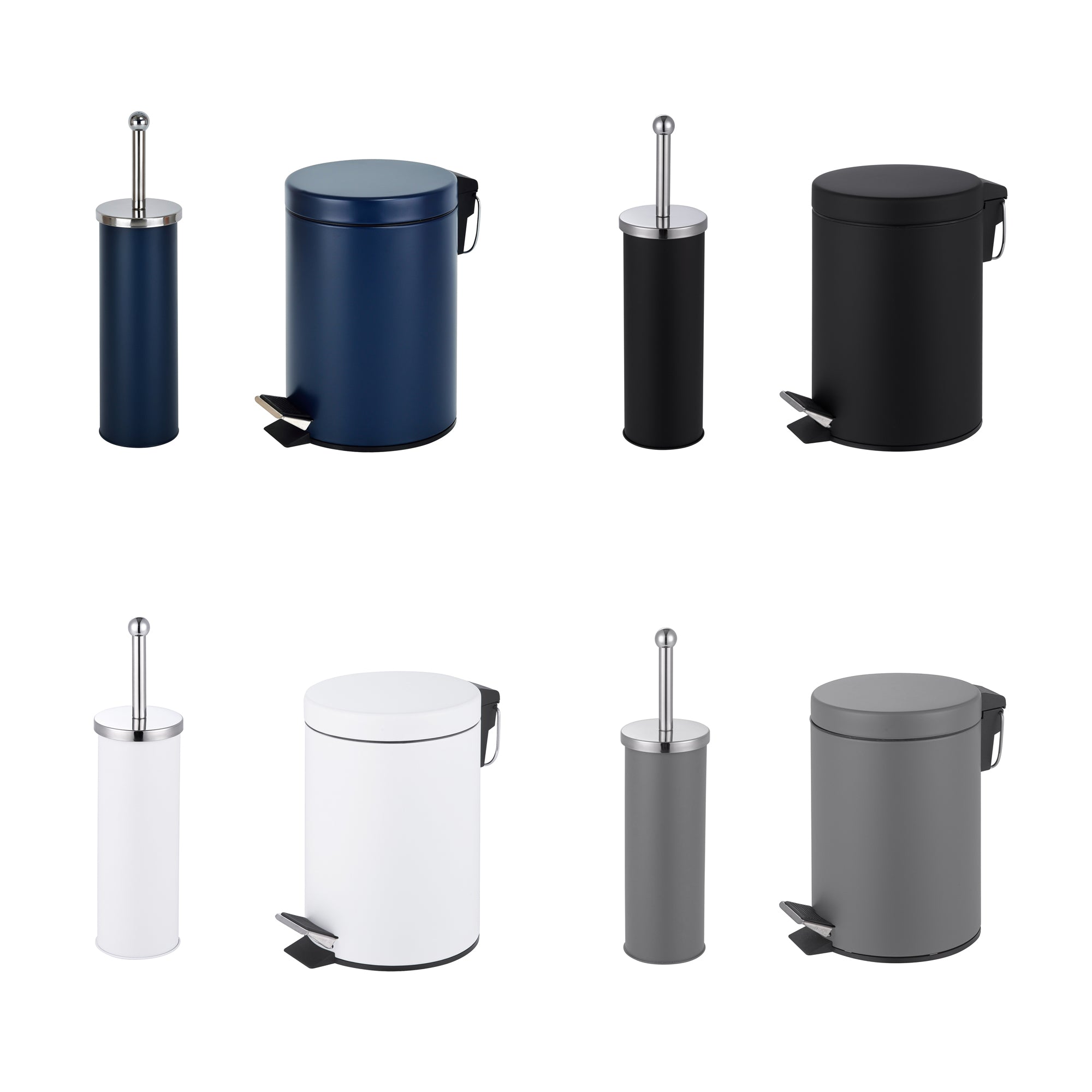 3L Pedal Bin & Toilet Brush Set